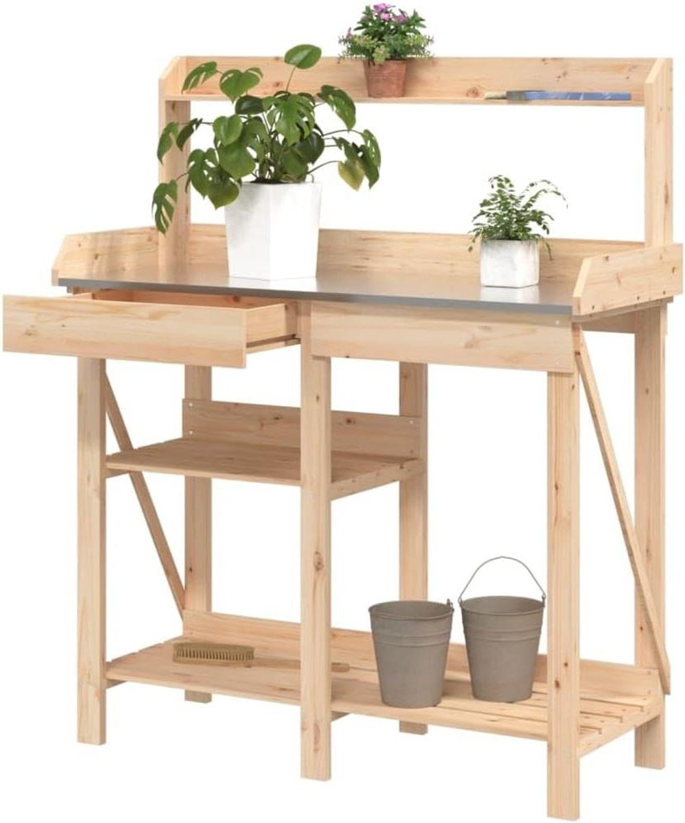 Plantentafel Hout - Ompottafel Tuin - Planten Presenteren - Met Lade - 150 kg - Naturel