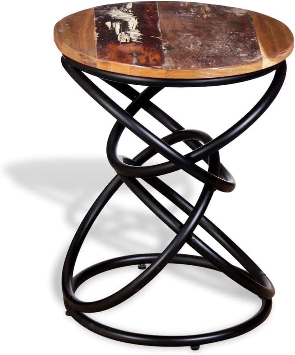 Bijzettafel Gerecycled Hout - Nachtkastje Vintage - Decoratieve Opbergruimte - Handgemaakt Uniek Design - 40 x 50 cm - Natuurlijk Hout