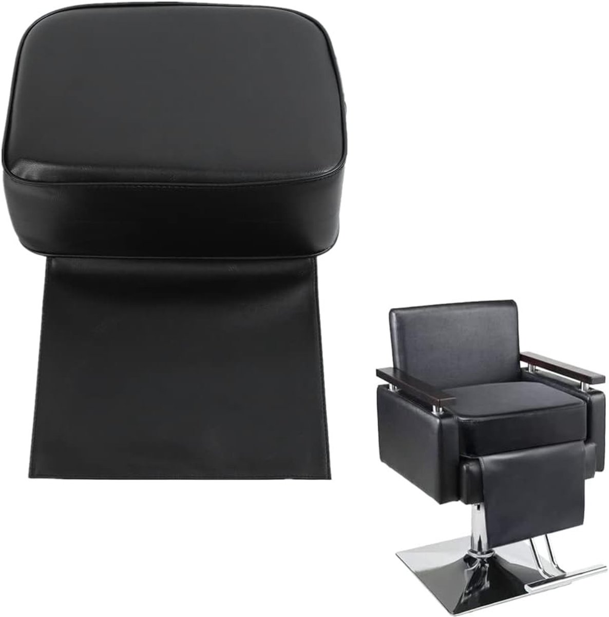 Verstelbare Kinderstoel voor Kapsalon - Comfortabele Booster Seat voor Haarbehandelingen, Kappers en Schoonheidssalons (Zwart)