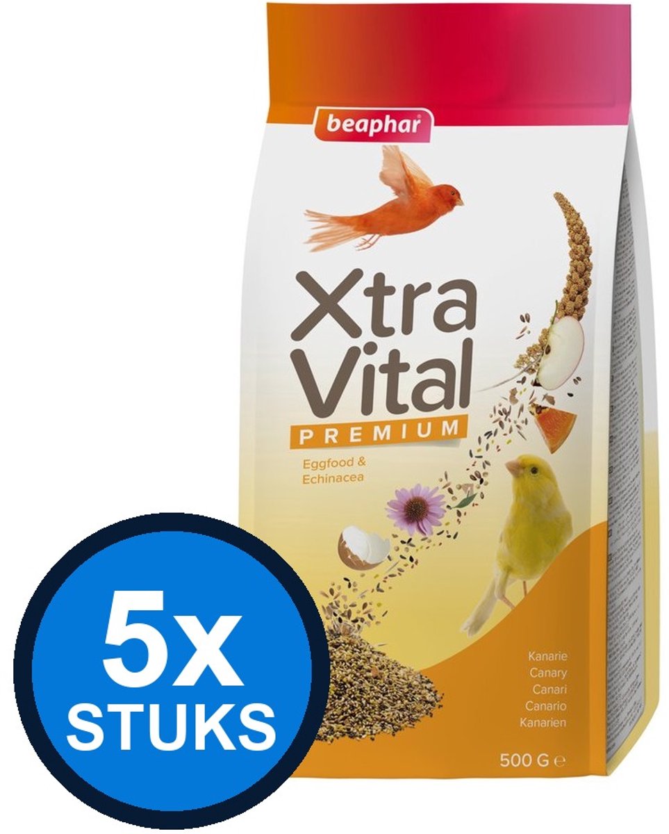 5x Beaphar - XtraVital kanarie 500gr - Vogelvoer - 500 g