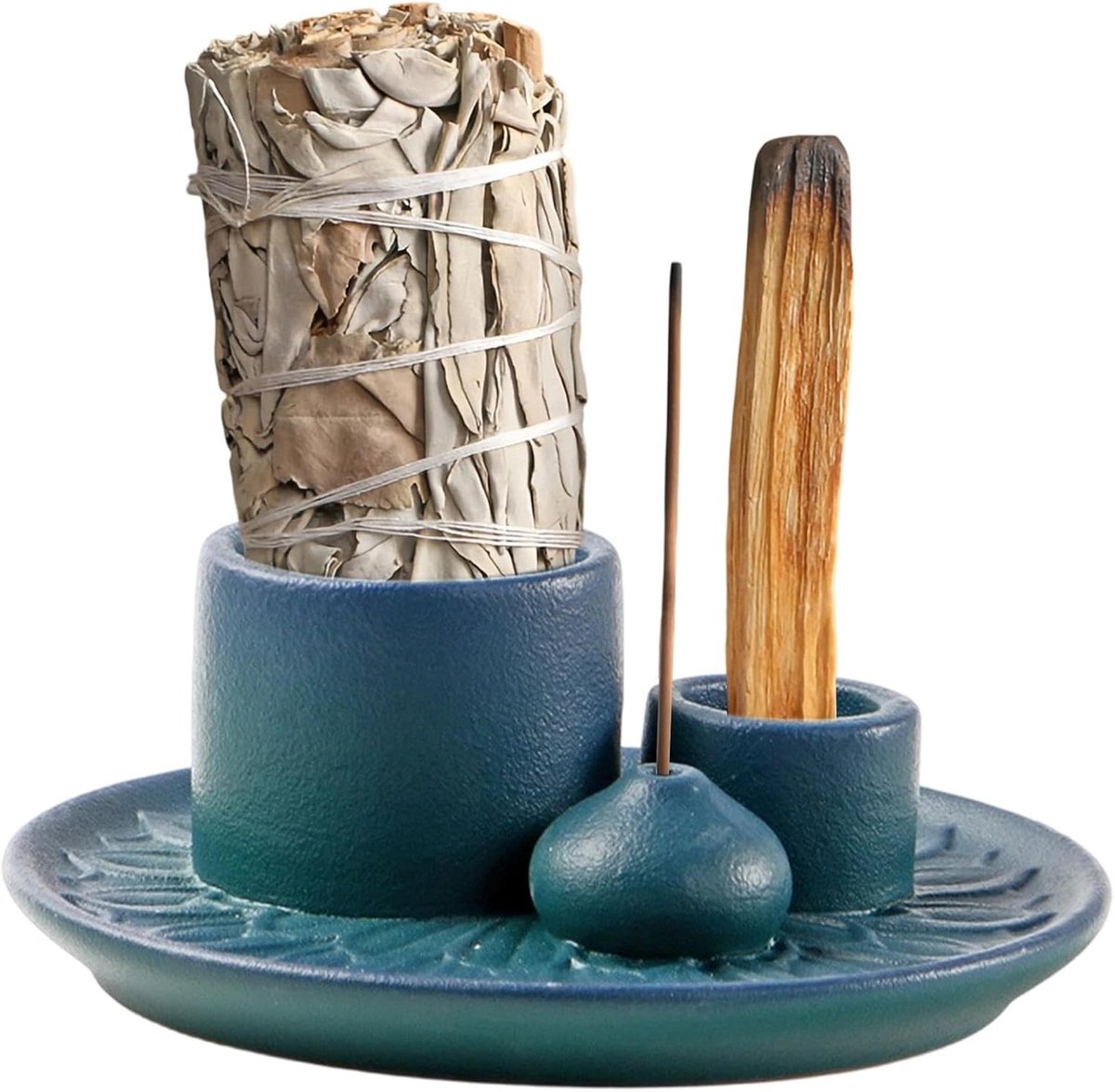 Wierookvat 4-in-1 met lotuspatroon voor meditatie en yoga, perfecte aromatherapie decoratie voor ontspanning en sfeer