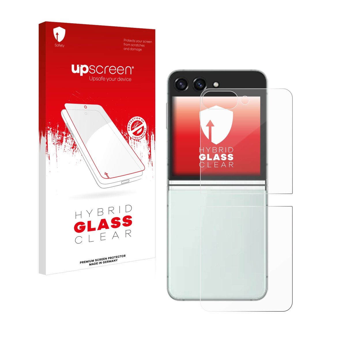 upscreen - Screenprotector voor Samsung Galaxy Z Flip 5 (Achterkant) - Folie Beschermfolie Beschermglas transparant