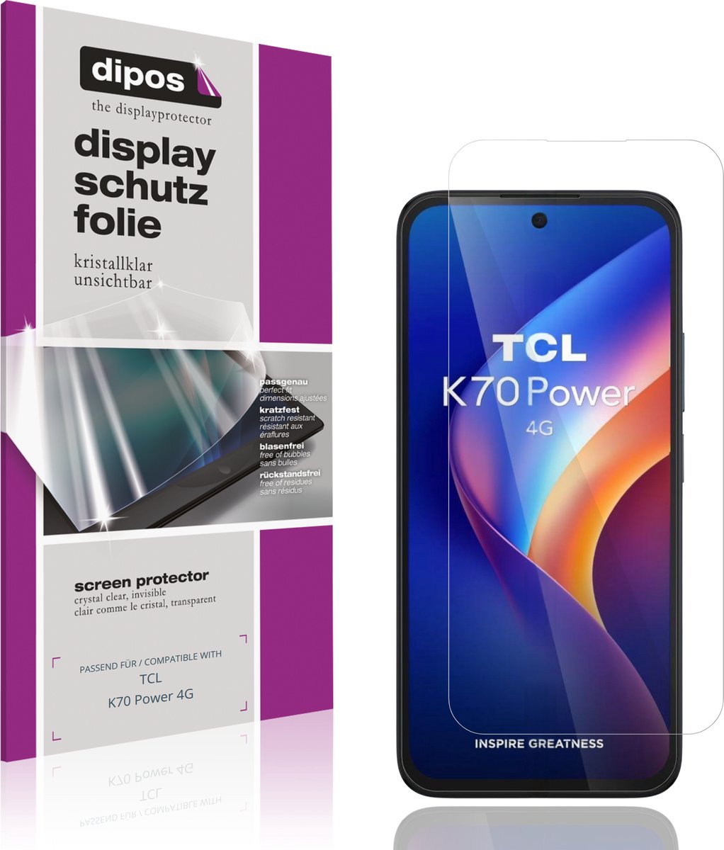 dipos – 4x Beschermfolie geschikt voor TCL K70 Power 4G | Krasbestendige & heldere Screenprotector Ultra-Thin