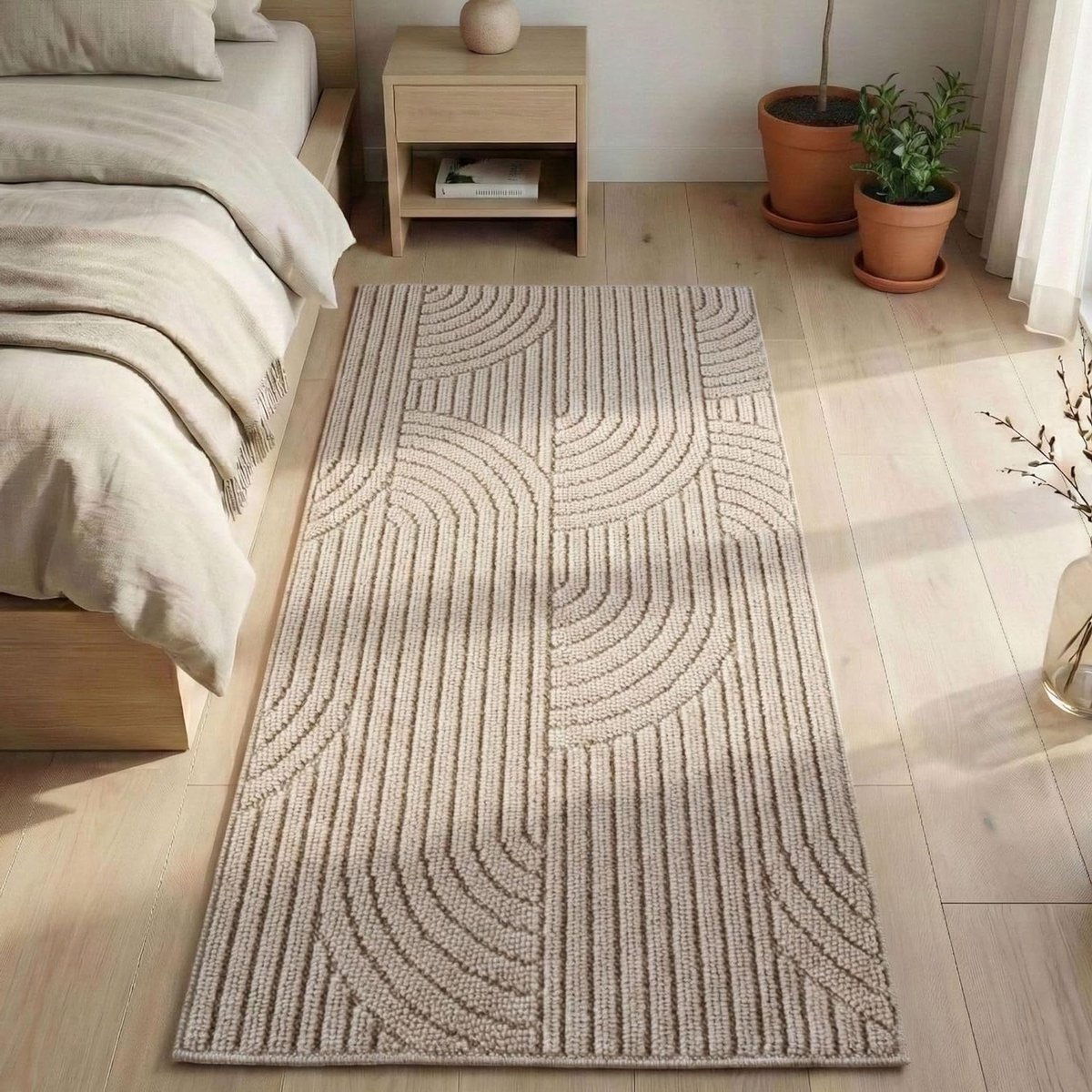 Vloerkleed Bouclé - Zacht Tapijt - Woonkamer Decoratie - Geschikt Vloerverwarming - 60x110