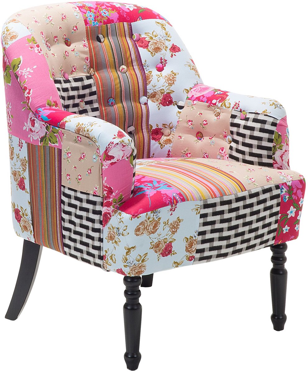 MANDAL - Chesterfield fauteuil - Donkergrijs - Polyester