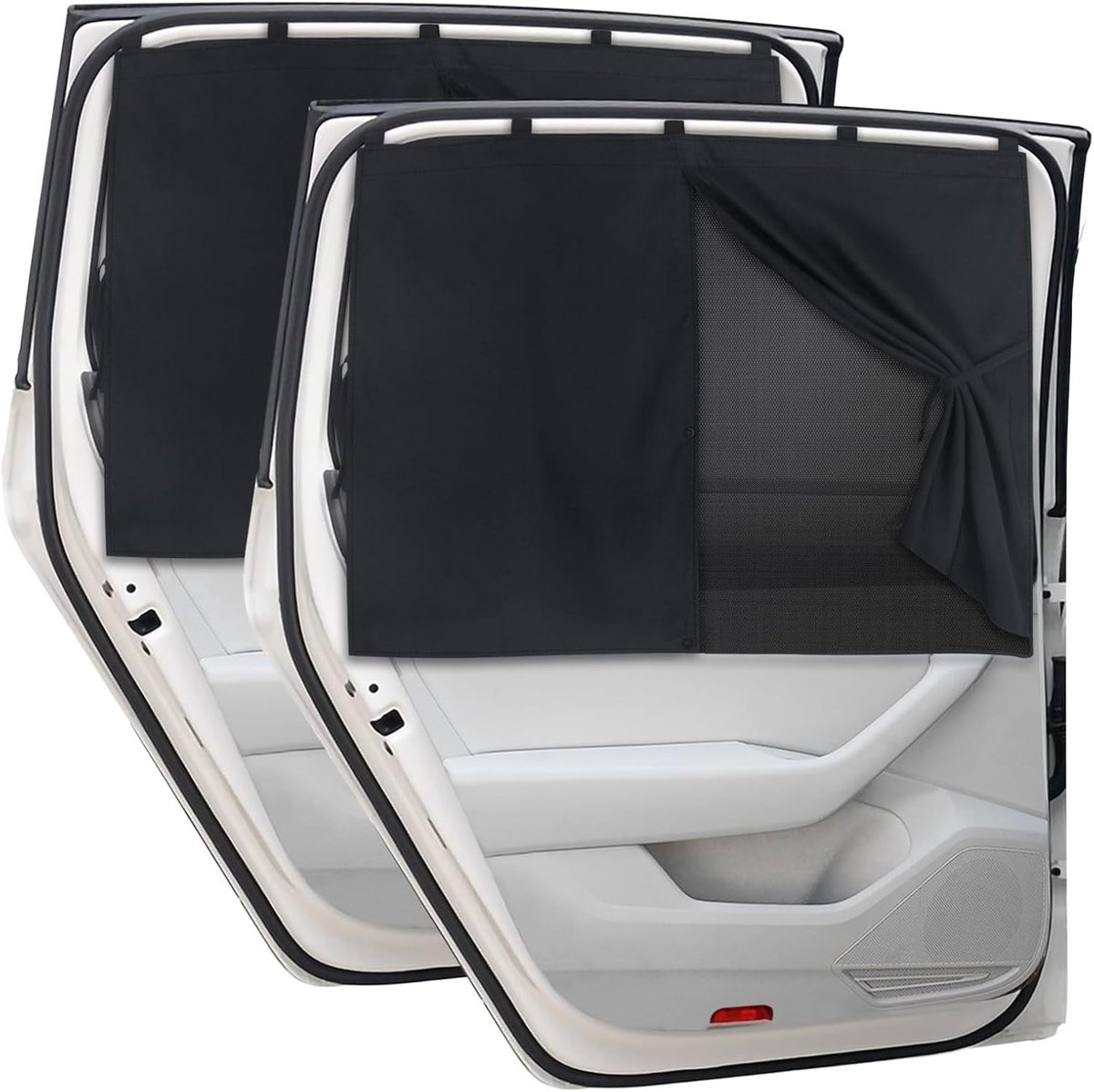 Magnetische Autozonwering voor Zijruit - 45 x 65 cm - Universele Autogordijn voor Baby en Kinderen - 95% UV-Bescherming - Eenvoudig Bevestigen - Zwart