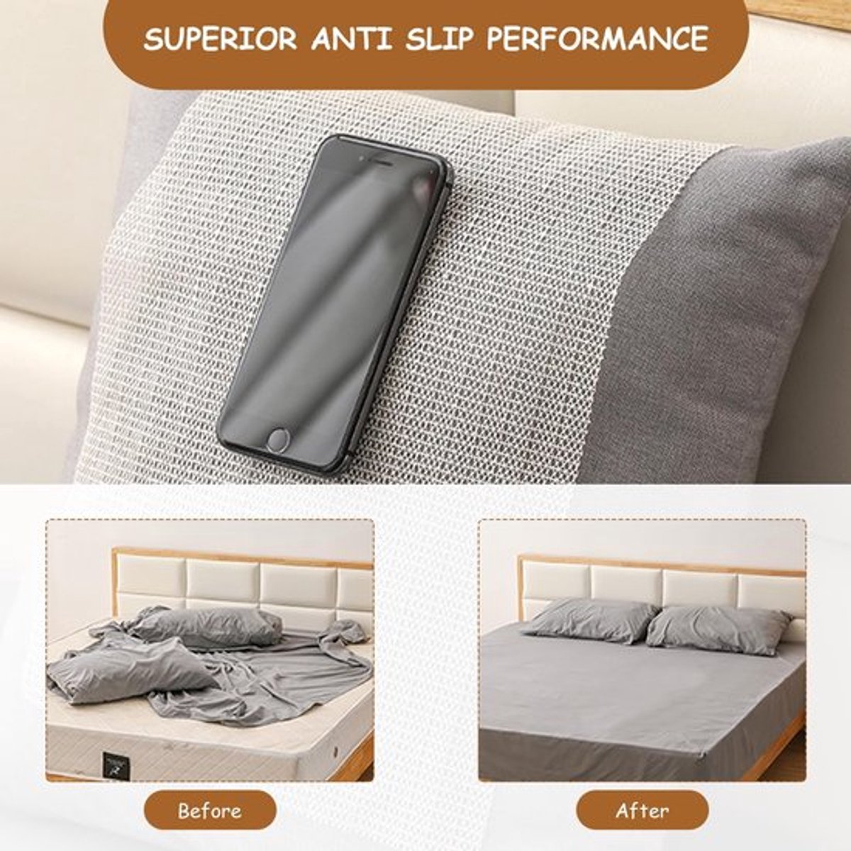Antislip net voor bank - antislipmat onderlegger - 3 stuks