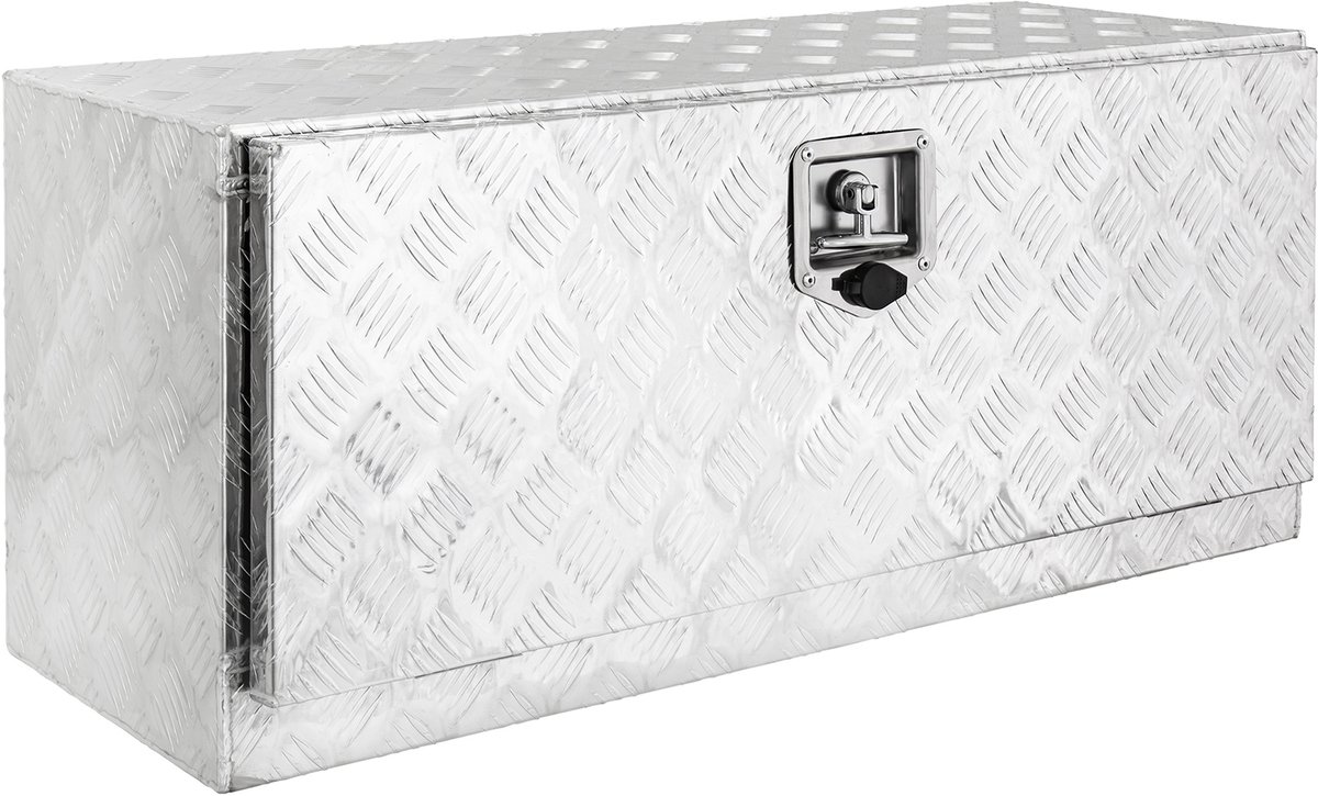 Trucky Aluminium Truckkist, Onderbouw-/Ondervloerkist, Disselkist, Aanhangerkist (91 x 35 x 40 cm) – Robuuste Gereedschapskist met Slot en Sleutel
