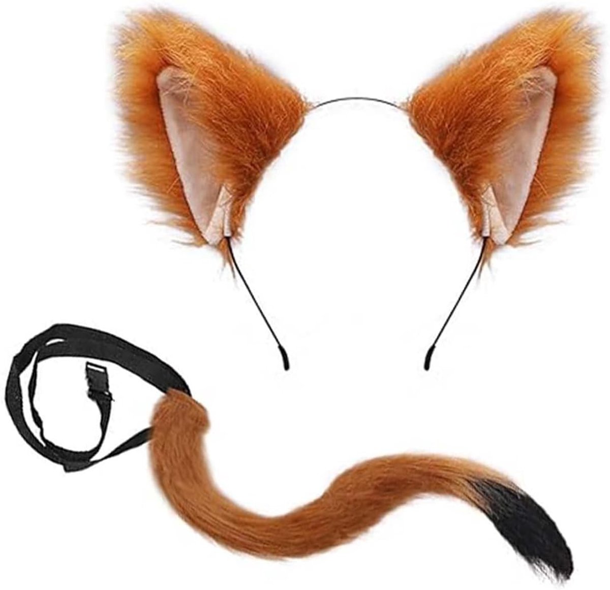 2-delig Fox Kostuum met Pluche Oren en Staart voor Halloween en Cosplay voor Kinderen en Volwassenen