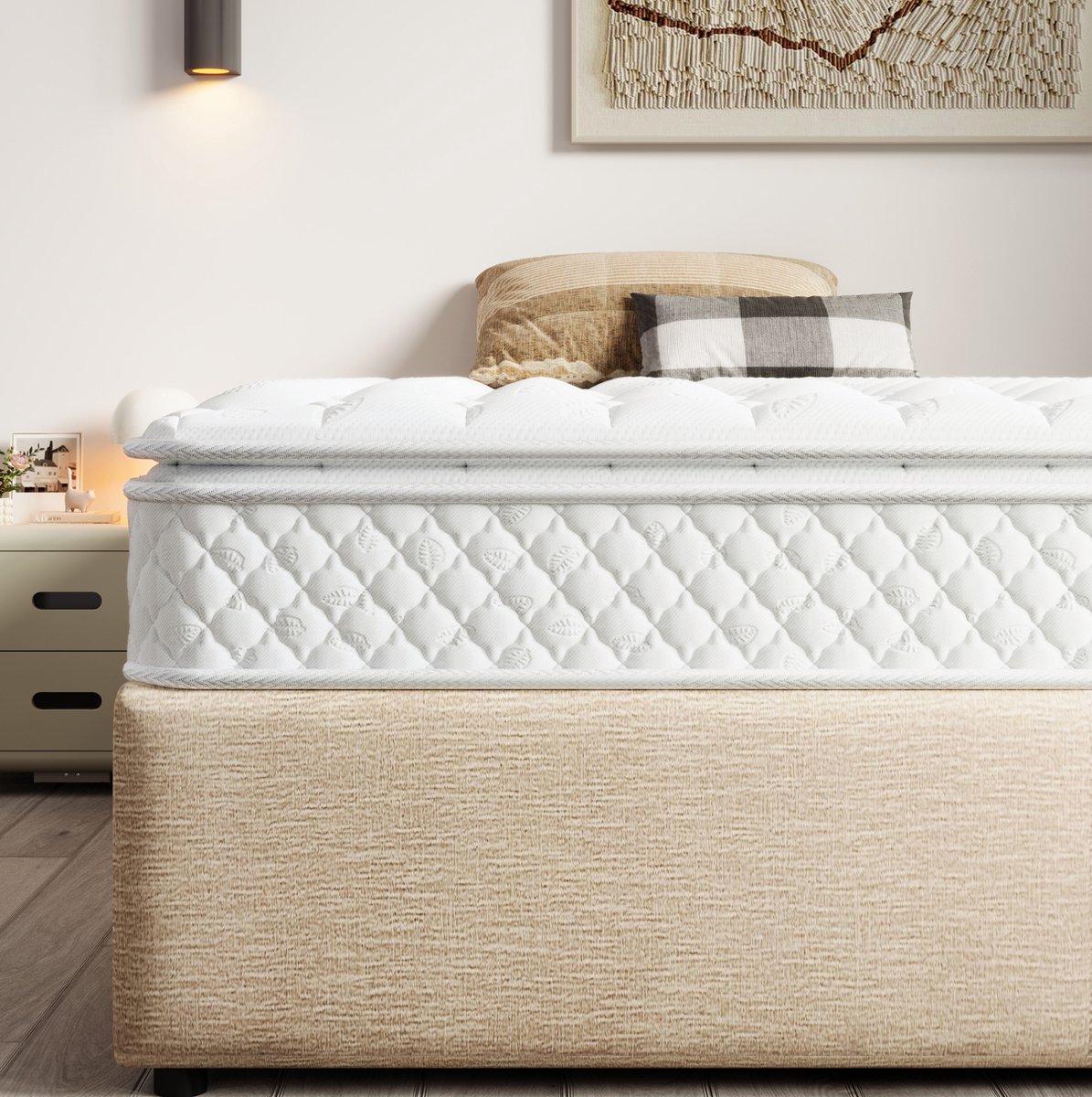 Matras 140x200 cm – Pocketvering en 7-zones koudschuim – H3 – 25 cm – Anti-allergisch – Wit