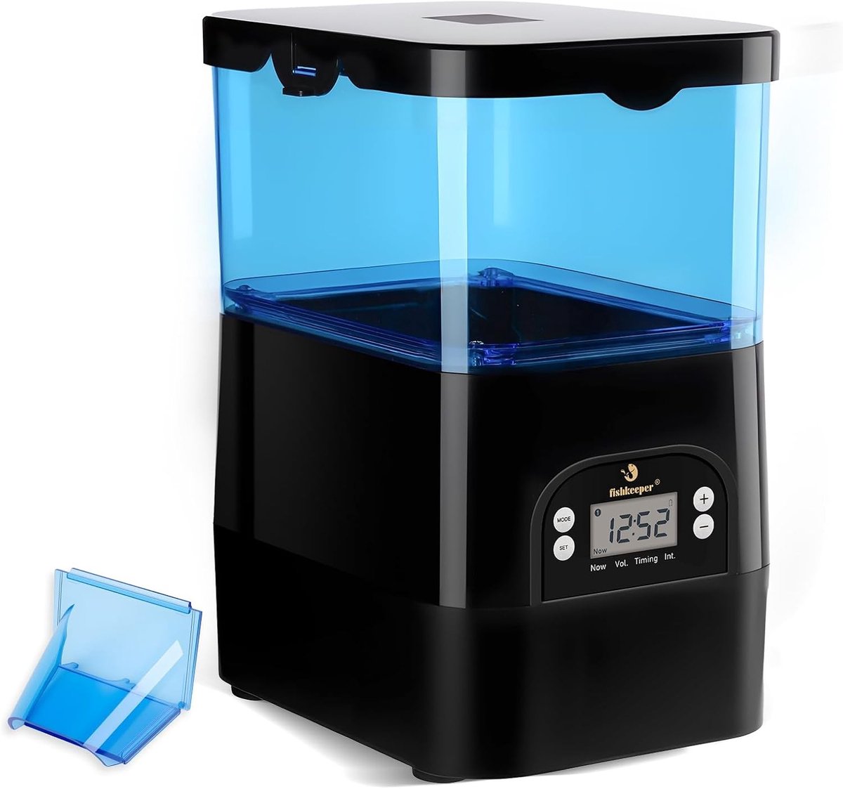 Automatische Voederdispenser voor Koi - 2,8 Liter, Weerbestendig en Kantelbestendig, Programmeerbaar met LCD-scherm en Voederring voor Vijvers en Vakanties
