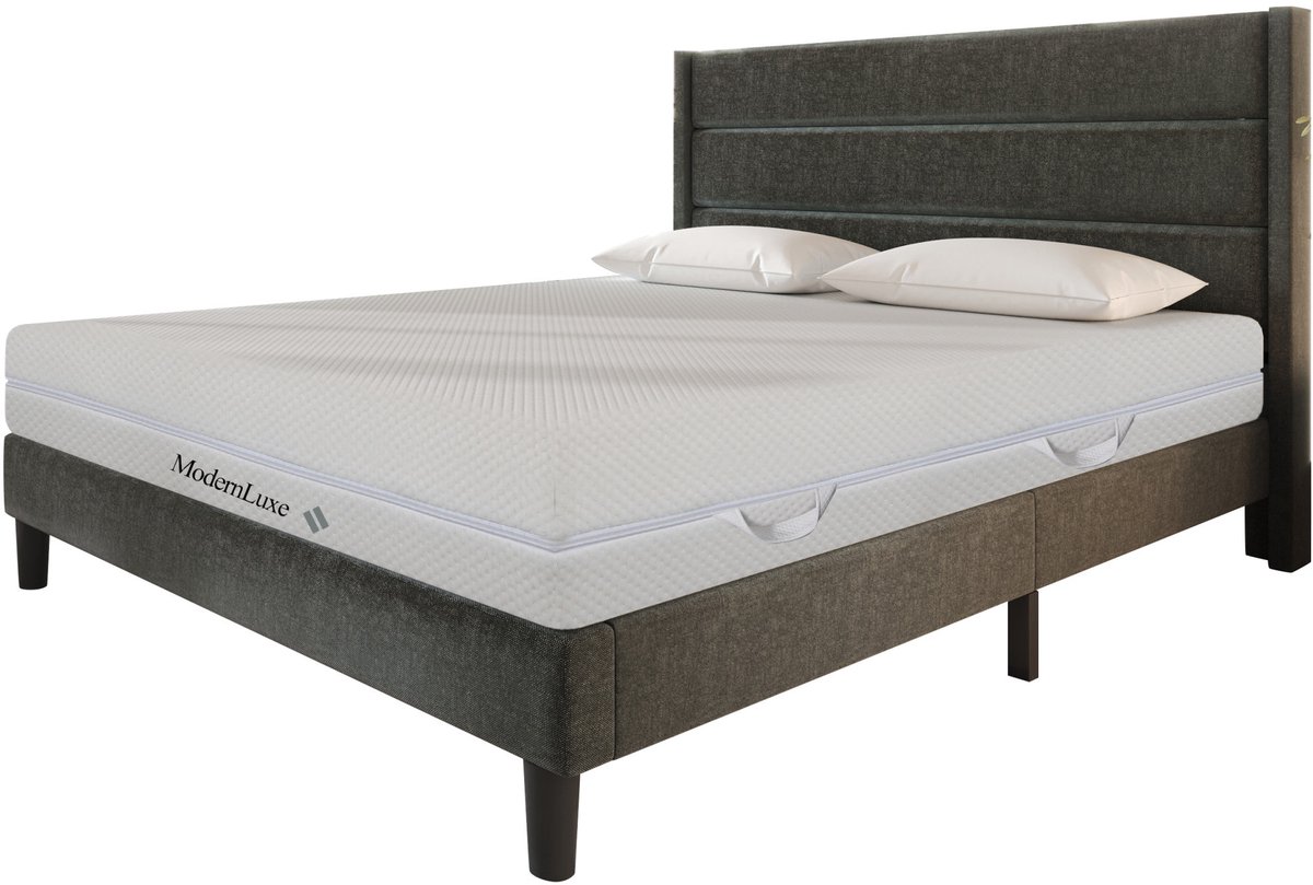 Koudschuimmatras 180x200 cm – 7 Zones – H2/H3 – Afneembare Hoes met Rondomrits – 20 cm Hoog – Wit