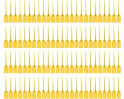 100 Stuks Anti-tamper Veiligheidssluitingen, Zelfvergrendelende Tags met Genummerde Labels voor Kleding en Bagage, Geel