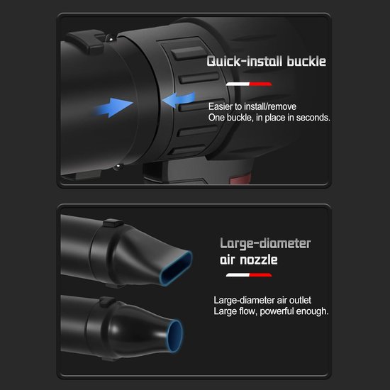 Accu Bladblazer - Draadloze Blazer - Tuin Reinigen - Traploze Snelheid - 1300mAh Accu - Zwart — afbeelding 3