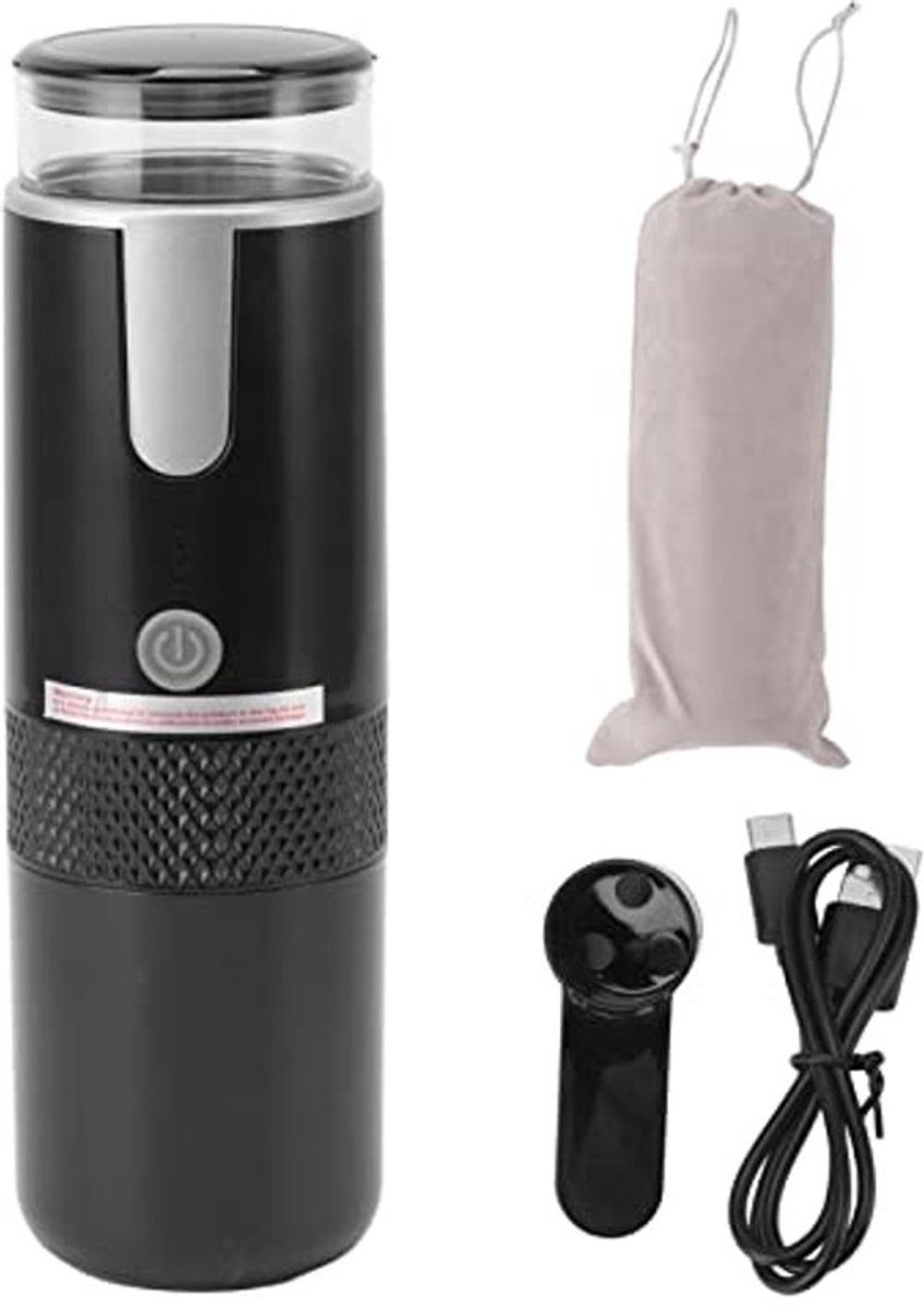 Draagbaar koffiezetapparaat, oplaadbare espressomachine, eenvoudig te bedienen, reiskoffiezetapparaat, handheld mini-koffiezetapparaat, compatibel met Capsules, gemalen koffie, voor