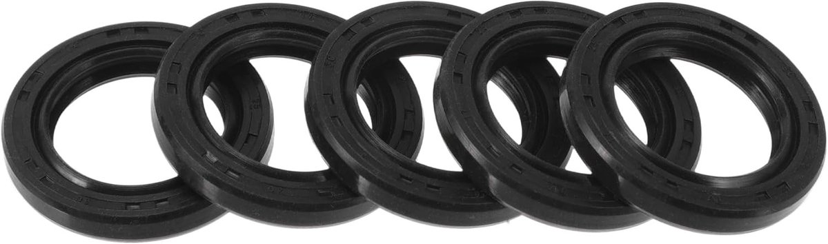 Dubbele Lip Olieafdichting met Rotating Spring Staal Sealing Ring 17x25x4mm NBR Rubber voor Hoge Druk - Set van 5 Stuks