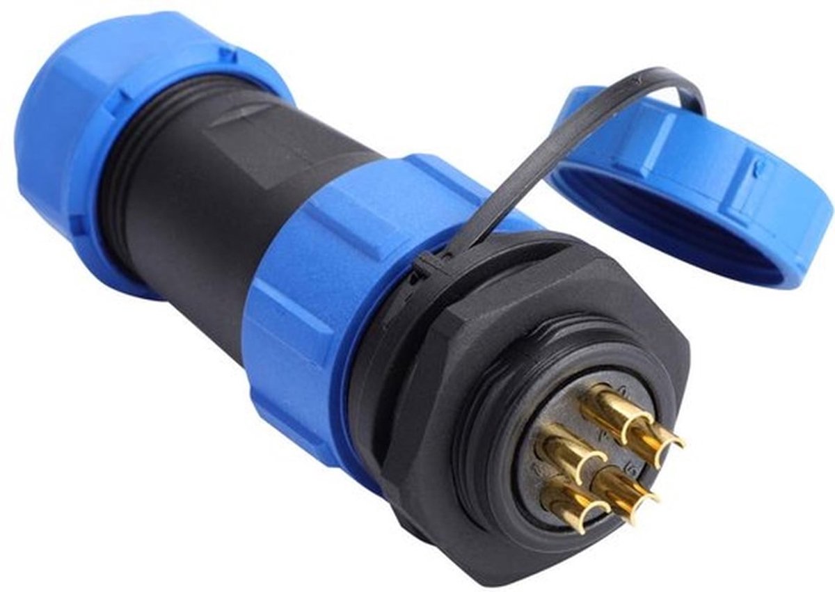 IP68 SP21 2-pins / 3-pins / 4-pins / 5-pins / 6-pins / 7-pins / 9-pins waterdichte mannelijke draadconnector voor paneelvoeding, chassis, metalen fittingen, luchtvaartverguld (5-pins)