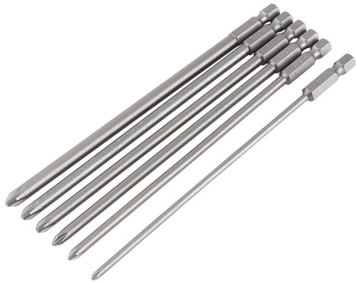 Torx Schroevendraaier Bits - 6 Stuks 1/4'' Hex Schacht - 150mm Magnetisch Staal