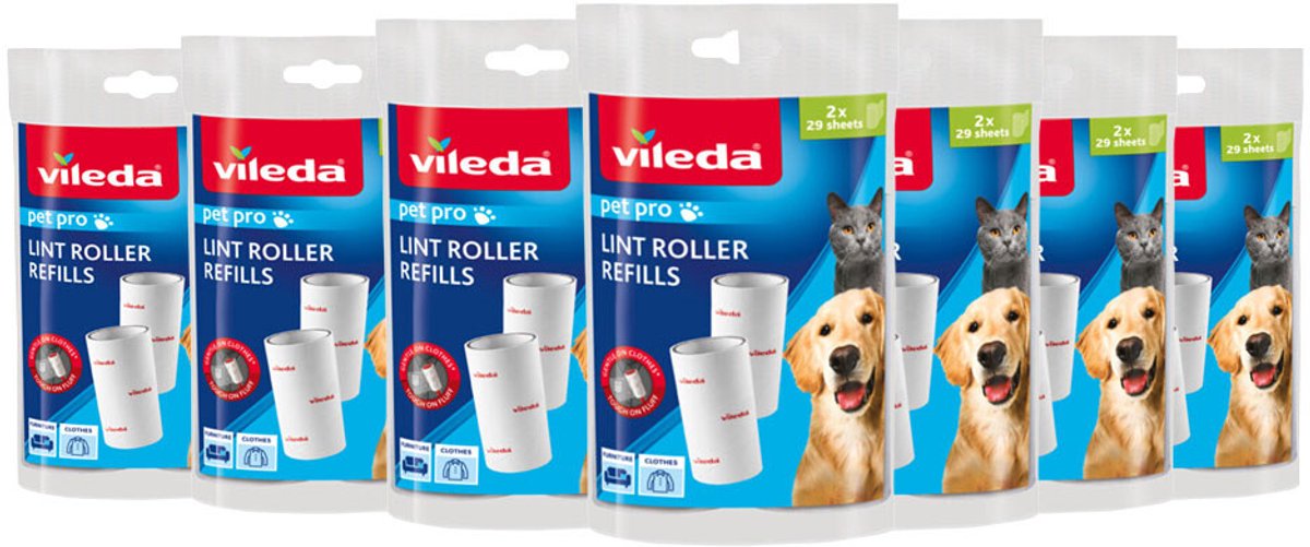 Vileda PetPro Kleefborstel Vervanging 2 x 29 bladen - 6 x 2 navullingen - Voordeelverpakking