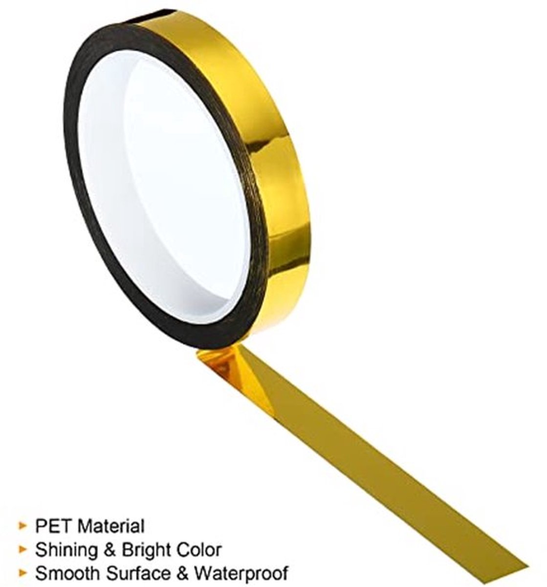 Prismetape 5mm-15mm-25mm Breed - Holografisch Reflectief - Goud - 50m Lengte
