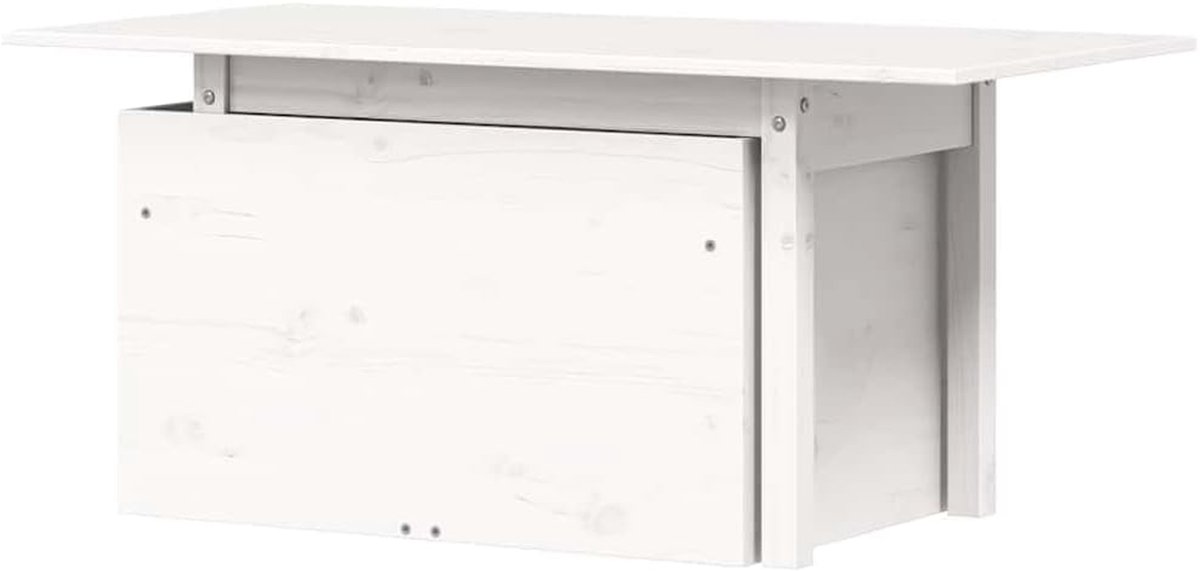 Tuintafel - Balkontafel Terrastafel - Buiten Zitten - In Hoogte Verstelbaar - 100 x 50 cm - Wit