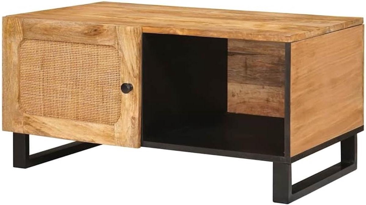 Salontafel Mangohout - Koffietafel Woonkamer - Woonkamer Inrichten - Verborgen Opbergruimte - 80 x 50 x 40 cm - Bruin