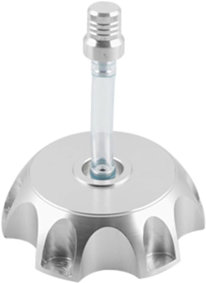 Tankdeksel met ontluchtingsventiel voor motorfiets, benzinetankdop, aluminium brandstoftankdeksel voor dirtbike en pitbike, zilver en duurzaam