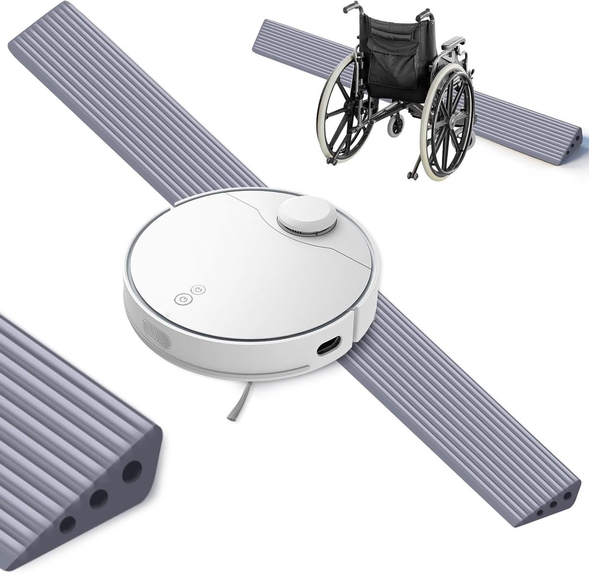 Verstelbare Drempelhelling 100x6x2cm - Antislip & Zelfklevend voor Rolstoel, Scooter en Robotstofzuiger - Max 800kg