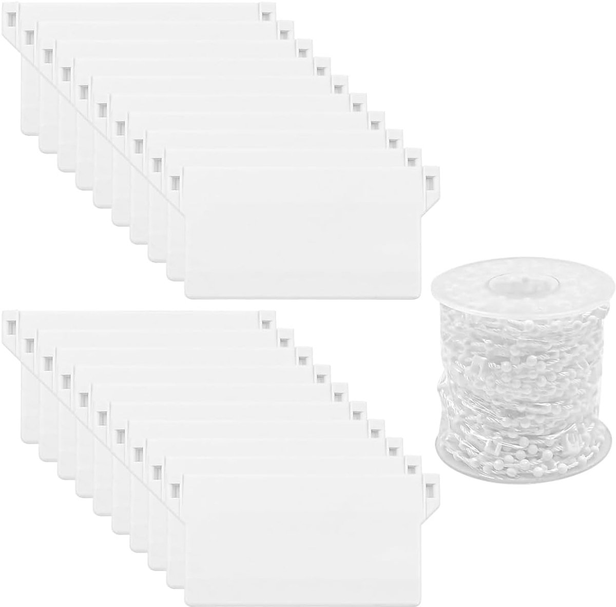 SnelShoppen - 20x Verticale Jaloezieën 89mm Slats met 10m Witte Ketting - Duurzaam Kunststof voor Raam en Deur - Eenvoudige Installatie - Perfect voor
