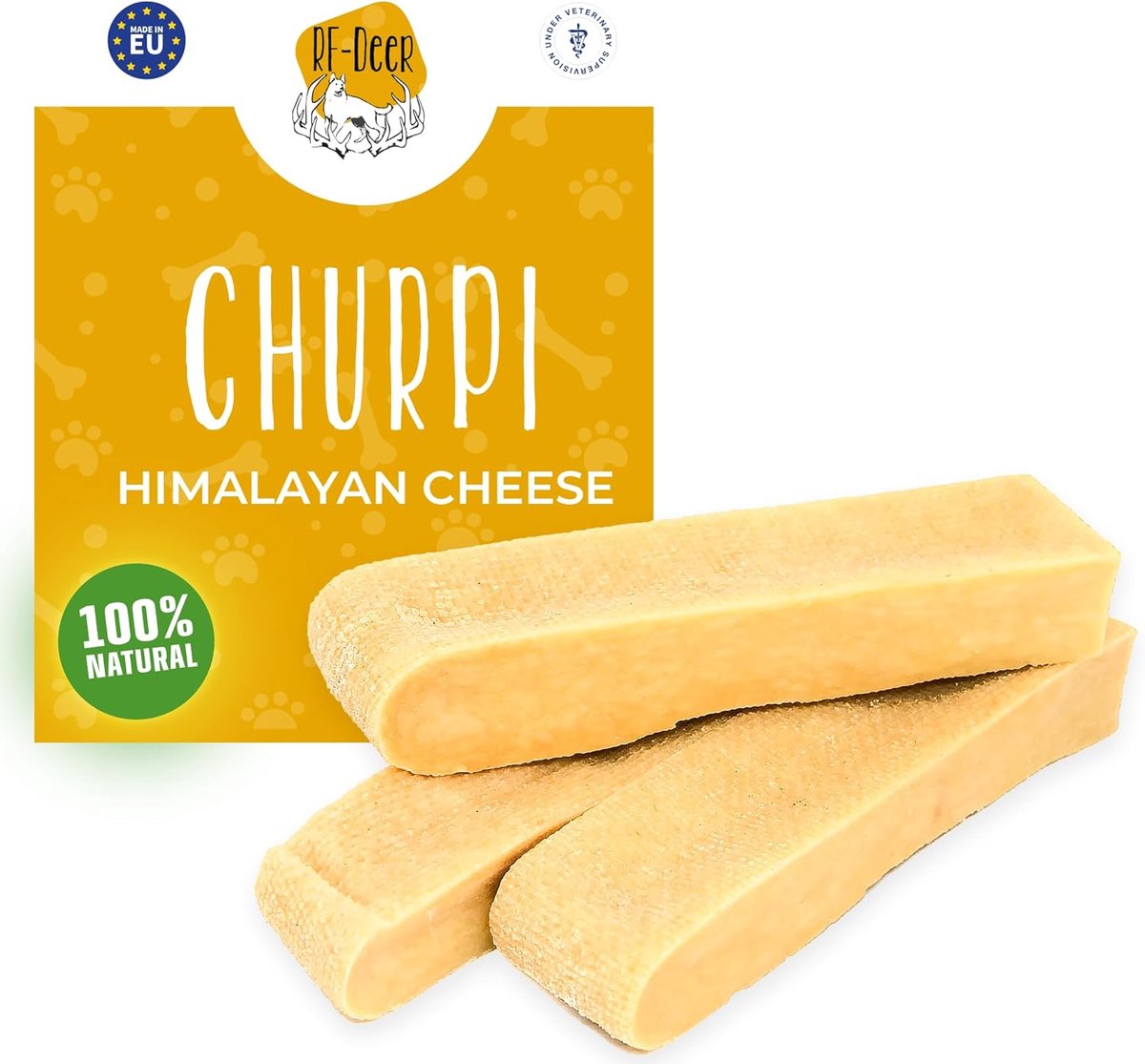 SnelShoppen - Natuurlijke Himalaya Kauwsnacks voor Honden, Heerlijke Kauwbot met Kaas, 100% Natuurlijke Tandverzorging, Maat S, 30-39 g