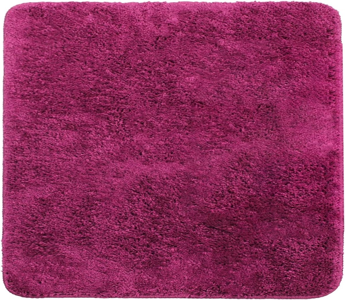 SnelShoppen - Badkamertapijt 50 x 50 cm, Vierkant Chenille Badmat met Antislip, Absorberend en Machinewasbaar, Bessen Kleur, Ideaal voor Badkamer en T