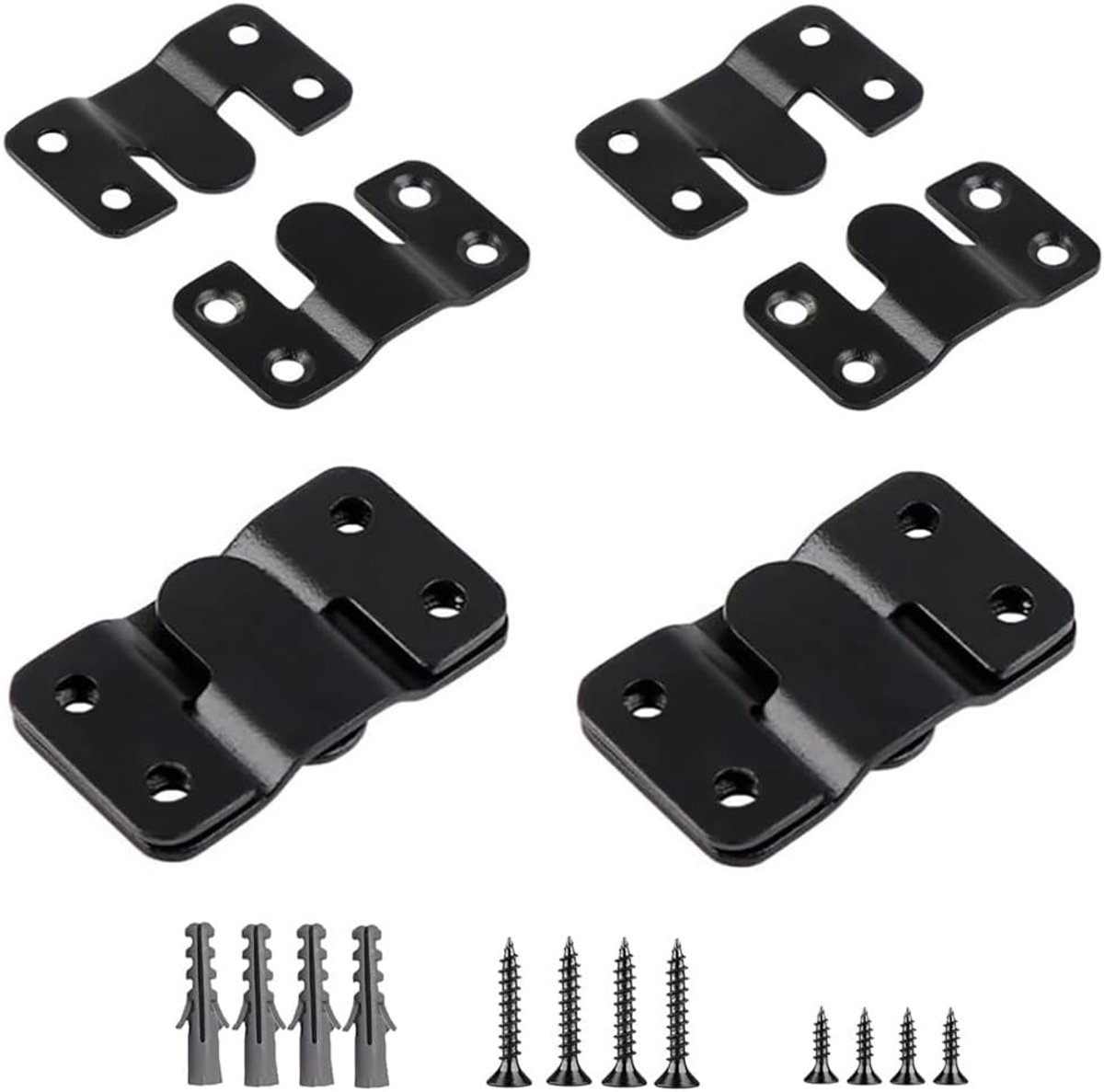 SnelShoppen - 8 Paar Flush Mount Beugels Verborgen Bevestigingsbeugels Interlocking Hangen