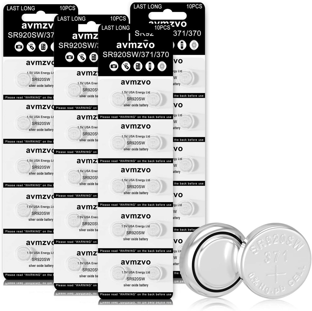 SnelShoppen - SR920SW Knopcelbatterijen AG6 371 V371 1.5V Alkaline 40 Stuks - Lange Levensduur, Veilig en Lekvrij - Ideaal voor Speelgoed, Horloges, e