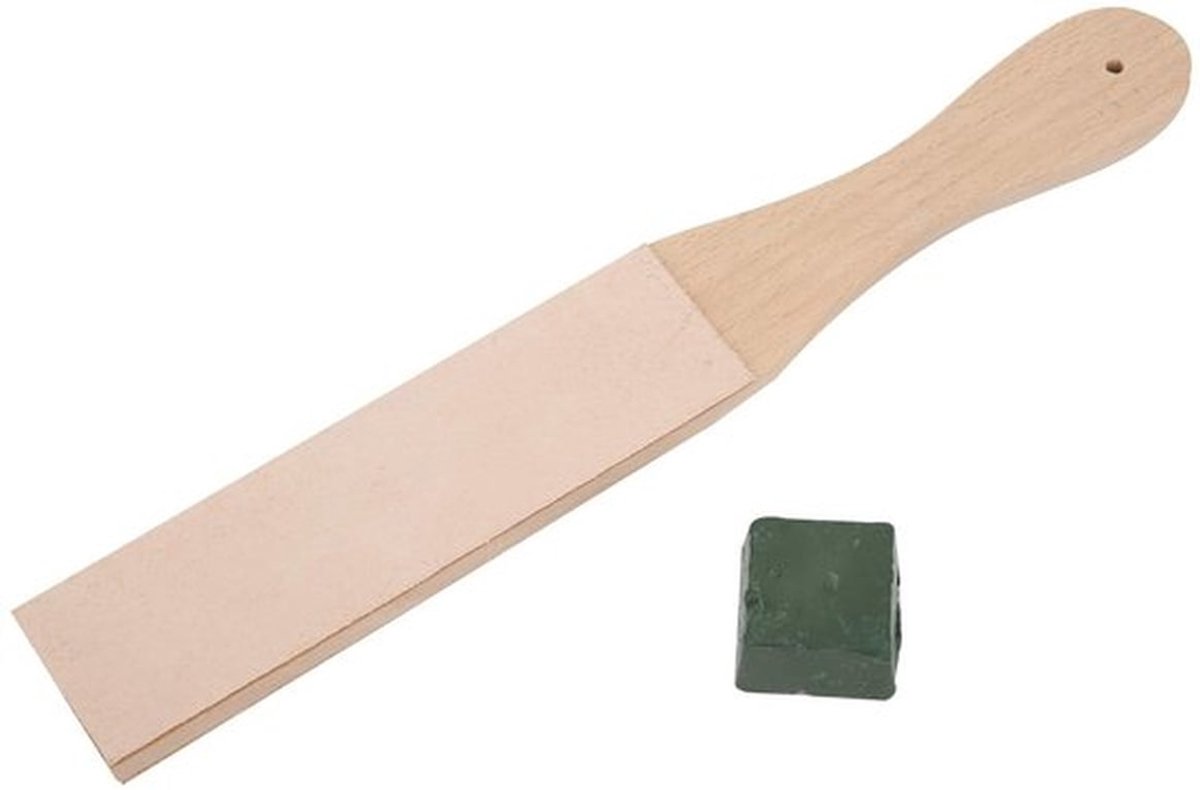 Stropping Kit 12 Inch Dubbelzijdig - Lederen Strop - Grind Pasta - Slijpsteen voor Messen - Polijsten - Hoogwaardige Kwaliteit