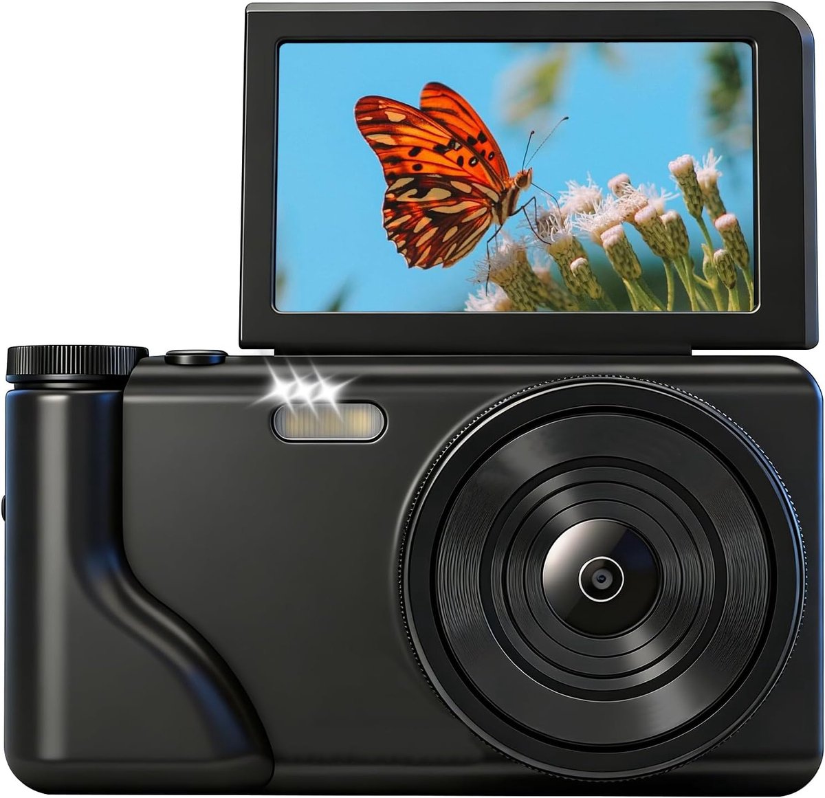 SnelShoppen - Digitale Camera 4K 64MP - Compacte Fotocamera met 3 Inch 180° Flip Screen, 18x Digital Zoom en Autofocus voor Vlogs, Ideaal voor Beginne