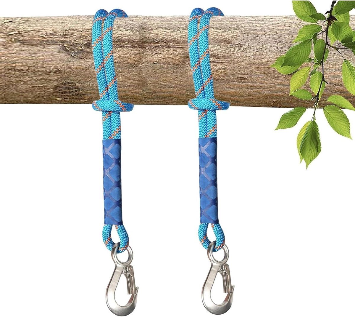 2-delige schommel bevestigingsset met touw van 60 cm, carabiner en 400 kg draagkracht, ideaal voor hangmatten, binnenshuis en buitenshuis gebruik, schommel en vogelnestschommel