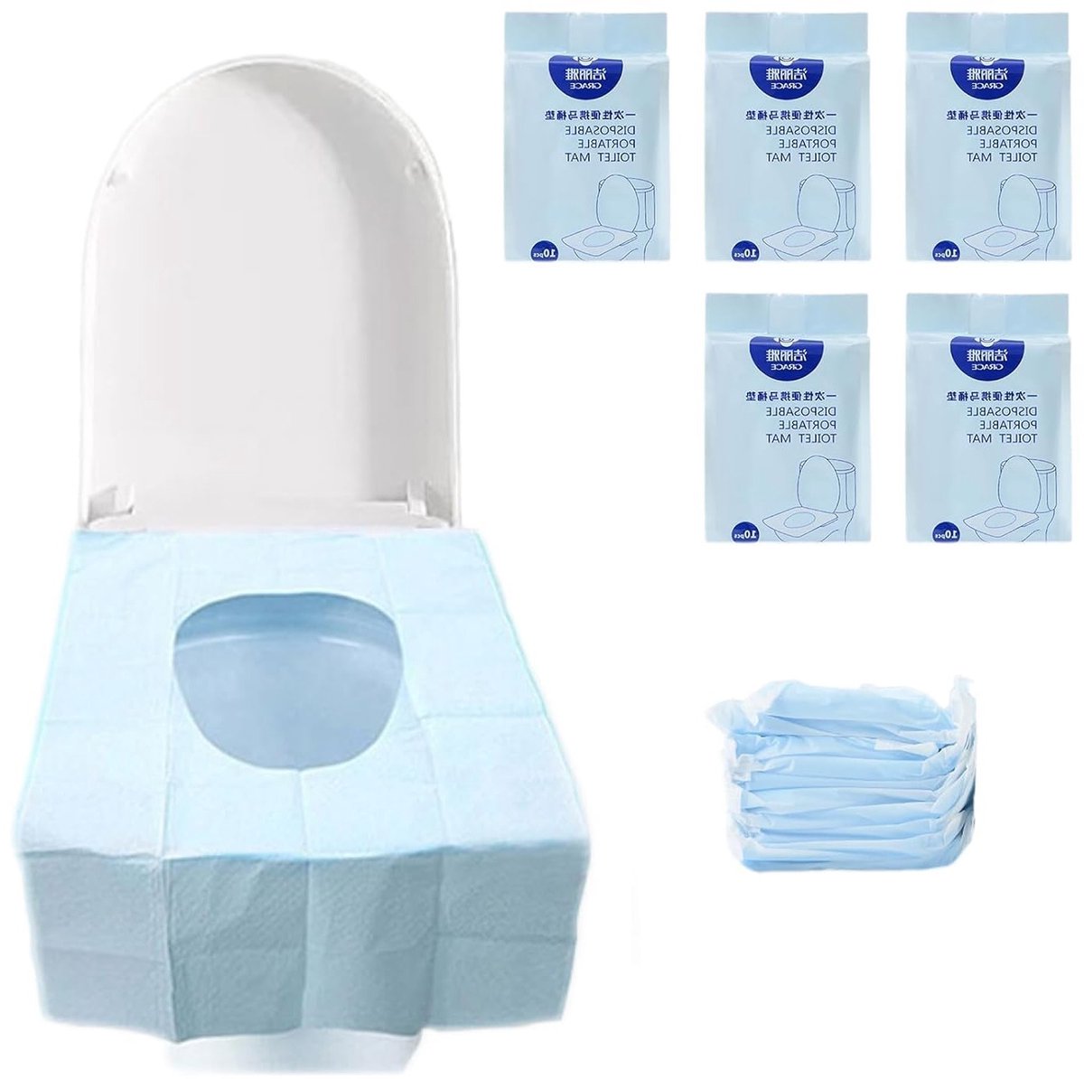 50 Stuks Wegwerp Toiletbril Covers - Waterdichte Toilet Covers voor Kinderen en Volwassenen, Ideaal voor Reizen en Ziekenhuizen