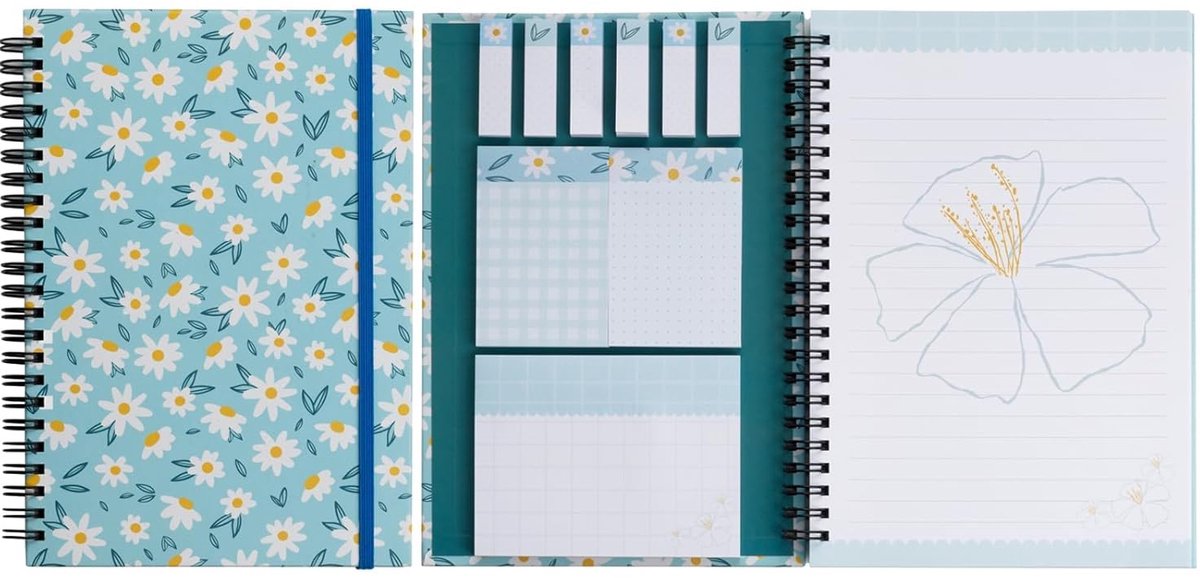 SnelShoppen - A5 Sticky Notebook met 9 Pads Decoratieve Sticky Notes en Handig Notitieboek - Heftige Memo Pads voor School, Kantoor, Cadeau voor Lerar