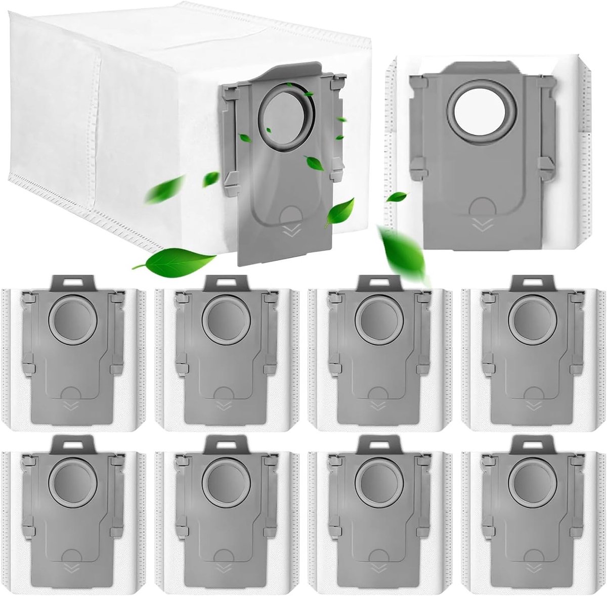 Stofzakken set van 8 voor robotstofzuigers, grote capaciteit, vervangende zakken voor P10, P20 Pro, Q Revo en Qrevo MaxV
