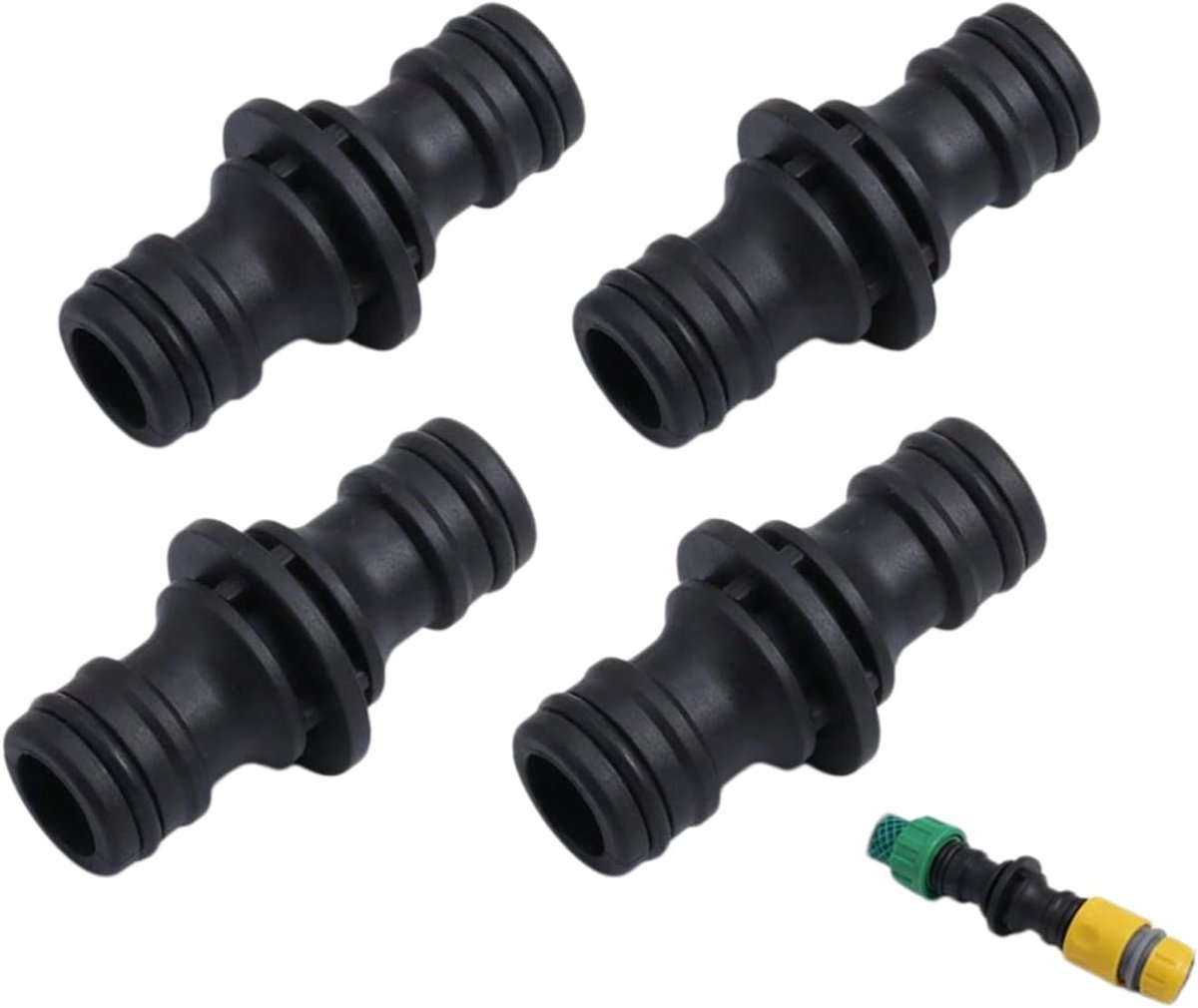 SnelShoppen - Tuinslang Koppeling 1/2 inch, Slangconnector voor Veilig Verbinden, Dubbelzijdige Slangkoppeling, Duurzaam Kunststof voor Tuin en Huis