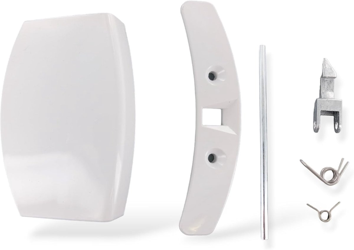 SnelShoppen - Deurhendel met Sluitneus voor Wasmachine en Droger - Vervangende Deurhandle - 100x60x25 mm - Wit - Geschikt voor AEG Lavamat en Meer