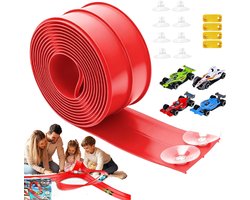 3,9 m Racebaan - Flexibele Auto Racetrack - 3,9 m - Dubbelbaans - Auto Speelgoed - met Zuignappen - Voor 1:64 Auto's - Autobaan Voor Kinderen - Cadeau