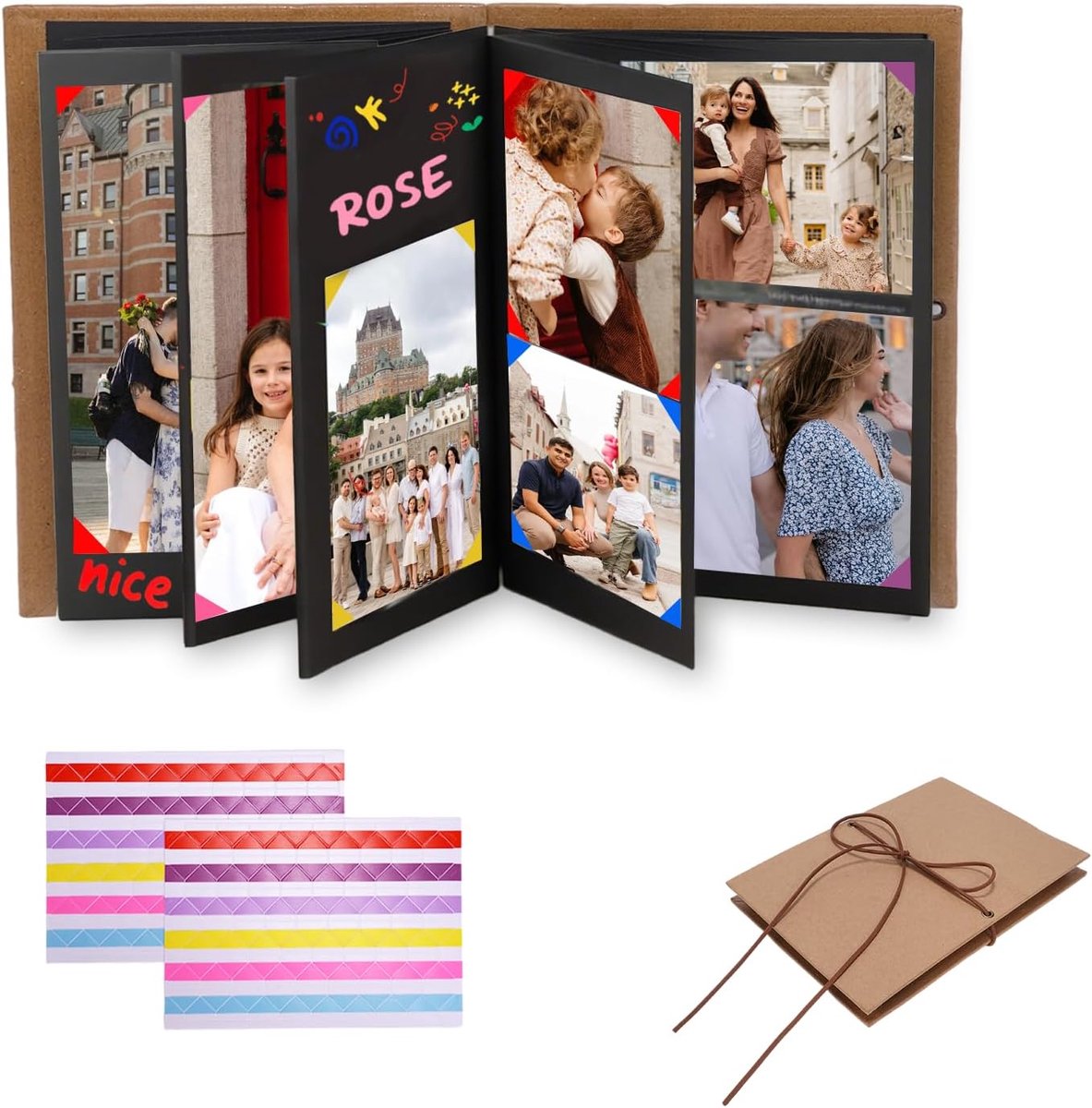 SnelShoppen - 15 cm Foto Album, DIY Scrapbook, Foto Boek, 34 Pagina's, Kraft Papier, Compact, Perfect voor Verjaardag, Huwelijk, Afstuderen, Herinneri