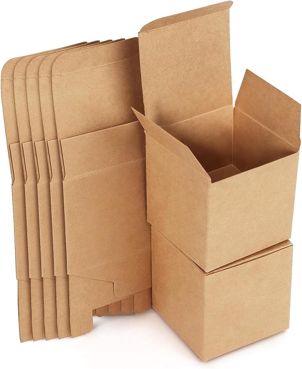 SnelShoppen - 15 Stuks Kraft Papier Cadeau Dozen 8x8x8 cm Bruin Karton met Deksel, Vierkante Gift Box voor Feest, Bruiloft, Verjaardag, Geschenkverpak