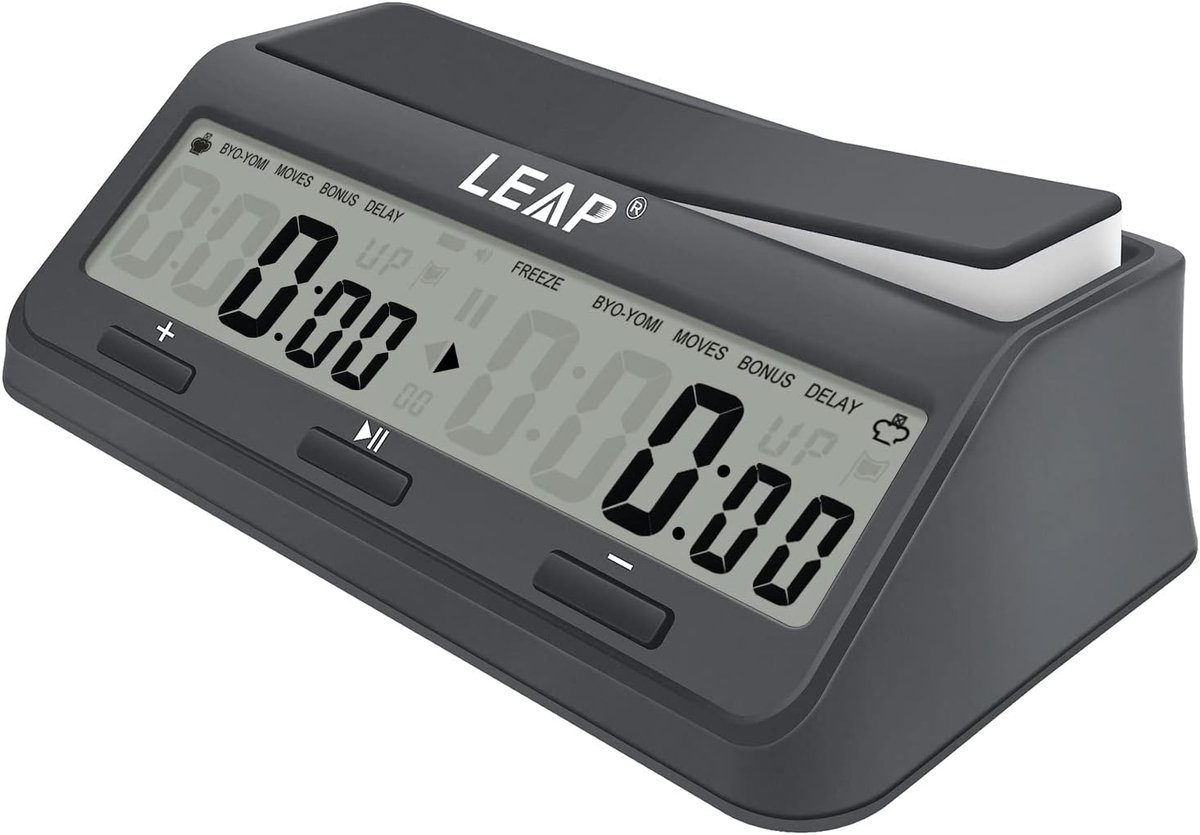 SnelShoppen - Digitale Schaakklok met Groot Scherm, Byo-yomi, Delay en Bonus Functies - Multi-Functionele Timer voor Schaakspellen, 37 Voorprogramma's