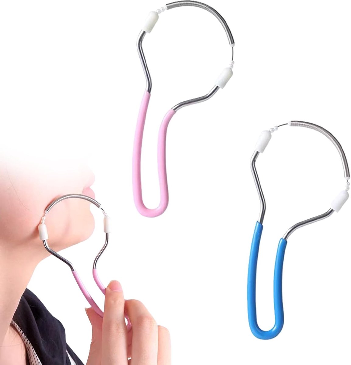SnelShoppen - 2 Stuks Gezichtsbeharing Verwijderaar voor Vrouwen, Gezichtsepilator, Rimpelverwijderaar, Roestvrijstalen Epilator voor Voorhoofd, Wange