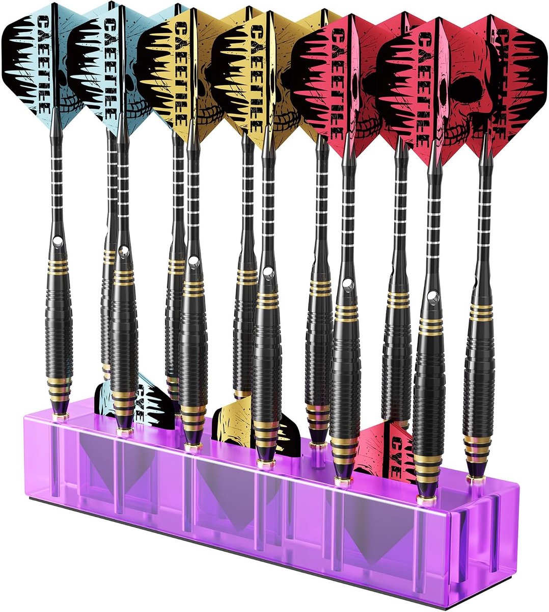 SnelShoppen - Dart Display Stand, Acryl Dart Houder voor 12 Darts, Dart Accessoires, Stabiel en Stijlvol, Compact Ontwerp, 17.5 x 4 x 2.8 cm