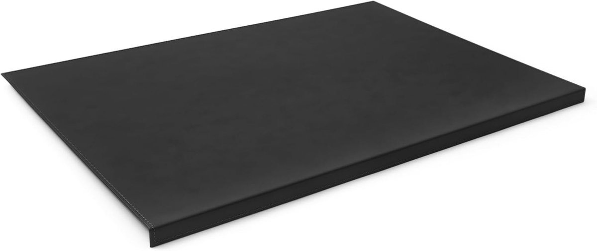 SnelShoppen - Leren Bureau Onderlegger met Stalen Constructie - Zwart - 50x35 cm - Gemaakt in Italië - Ideaal voor Kantoor en Thuiswerk