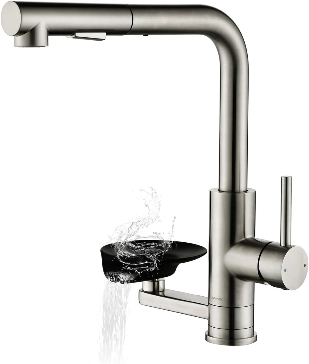 SnelShoppen - Keuken Mengkraan S3049-5A - RVS Chroom - Hoogte 30 cm - Luxe Keukenkraan met Uittrekbare Sprayer - Moderne Design voor Eenvoudig Gebruik