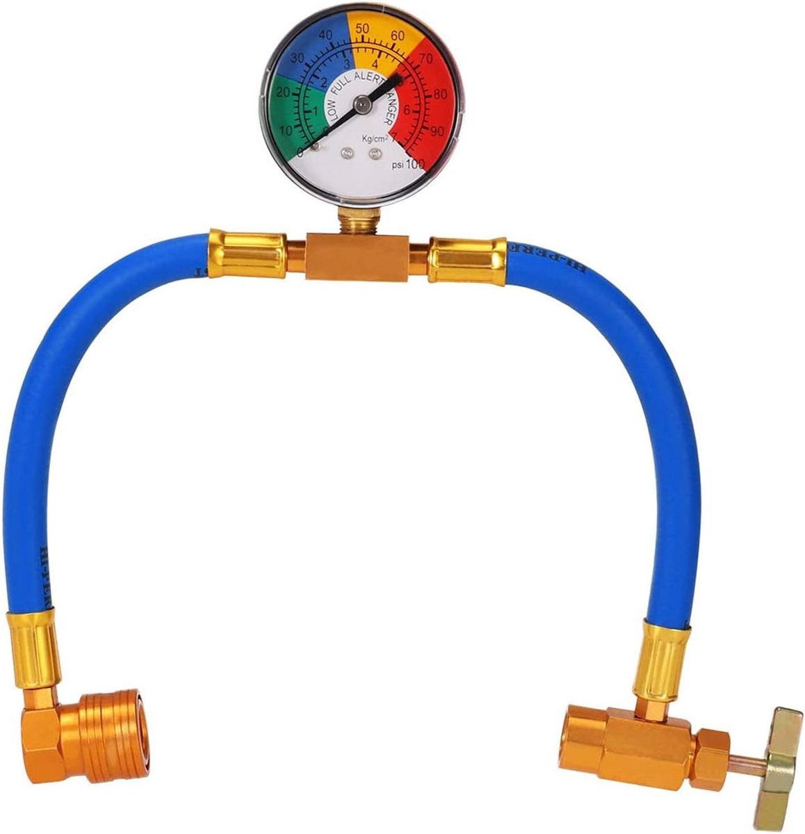 R134A vulslang met meter - 1/2 ACME blikadapter - auto airco